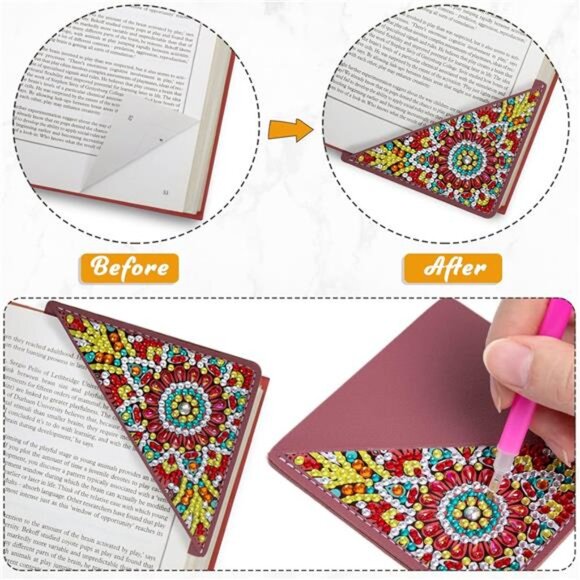4 Pcs Diamond Art Painting Bookmarks,DIY Diamond Art Bookmarks for Book Lovers - Picture 4 of 7